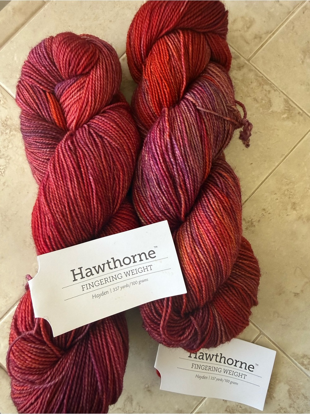 Hawthorne Fingering Weight Yarn - Red Multi - Hayden